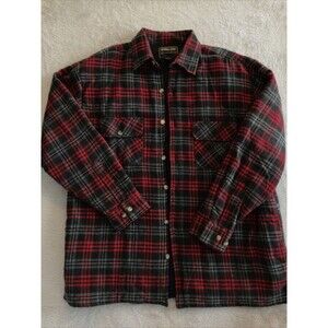 Highland Outfitters Flannel Men's XL Shirt Shacklet Plaid Quilted Button up Red